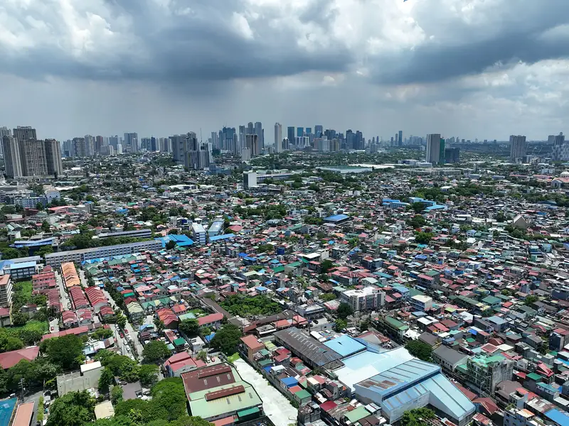 Aerial view of Pasig City and the Ortigas Center skyline